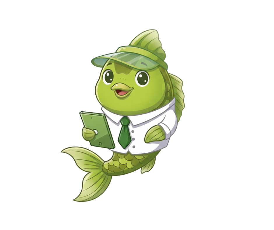 Mr. Fin with phone